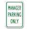 Signmission Manager Parking Sign 12inx18in Heavy Gauge Aluminum Signs, 18" L, 12" H, A-1218 Misc - Manager Pk A-1218 Misc - Manager Pk - alternate 1